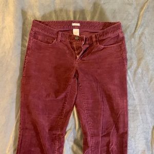 J Crew Matchstick Purple Corduroy Pants